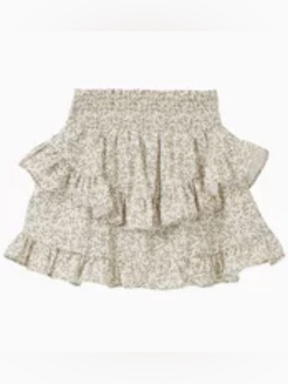 Cream Floral Mini Skirt